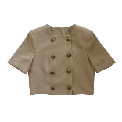 Kurze zweireihige Jacke — Beige / Sand