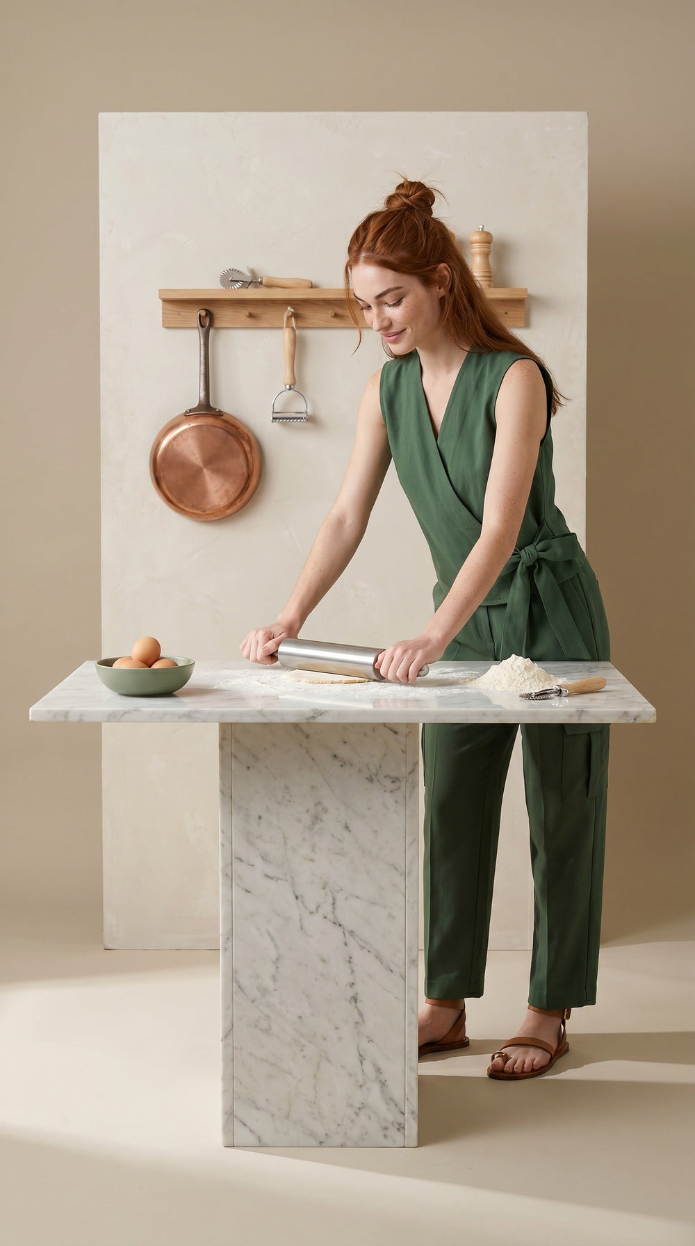 Tailored Cargo Trousers — Forest green