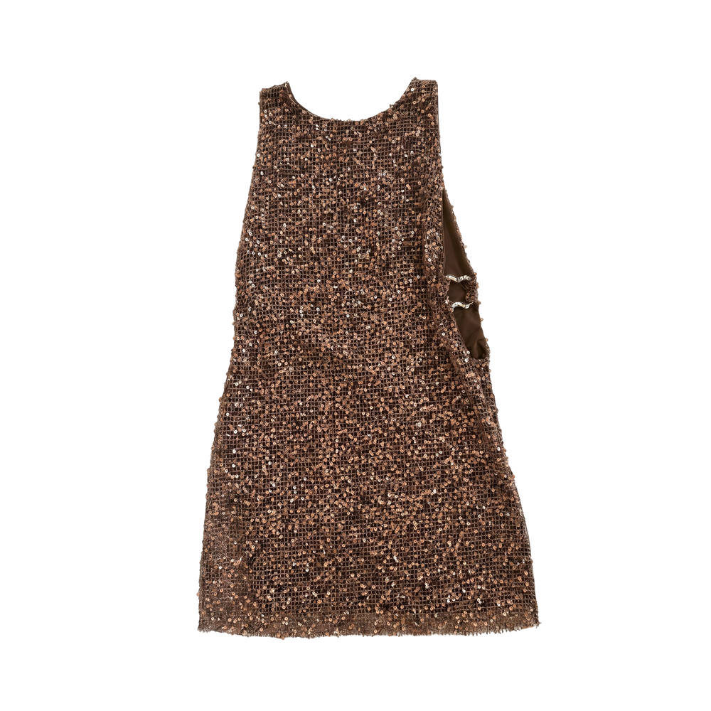 Vestido shift de lentejuelas con cut-outs